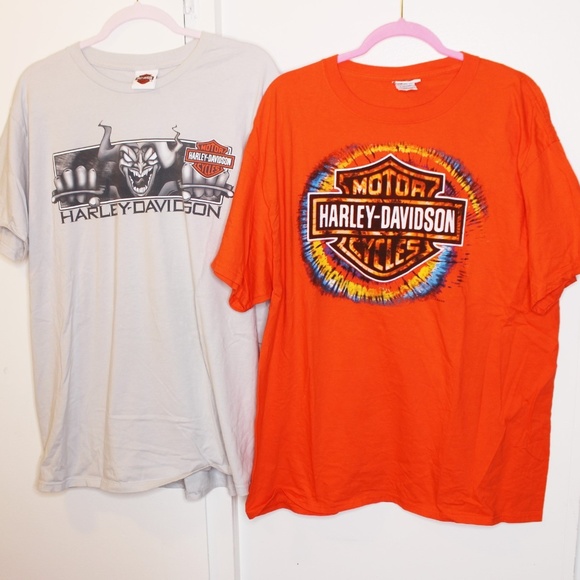 Harley-Davidson Other - 2 Great Harley Davidson Orange n Grey TShirts XL